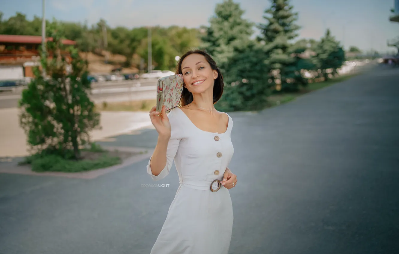 Photo wallpaper girl, pose, smile, mood, dress, Alexander Drobkov-Light, Galina Golembiowska