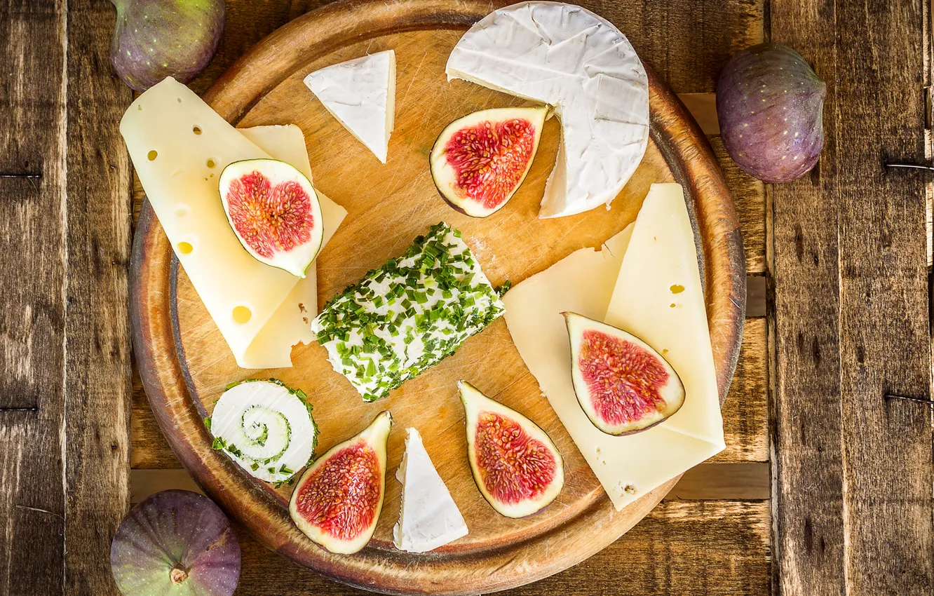 Photo wallpaper photo, Food, Figs, Cheese