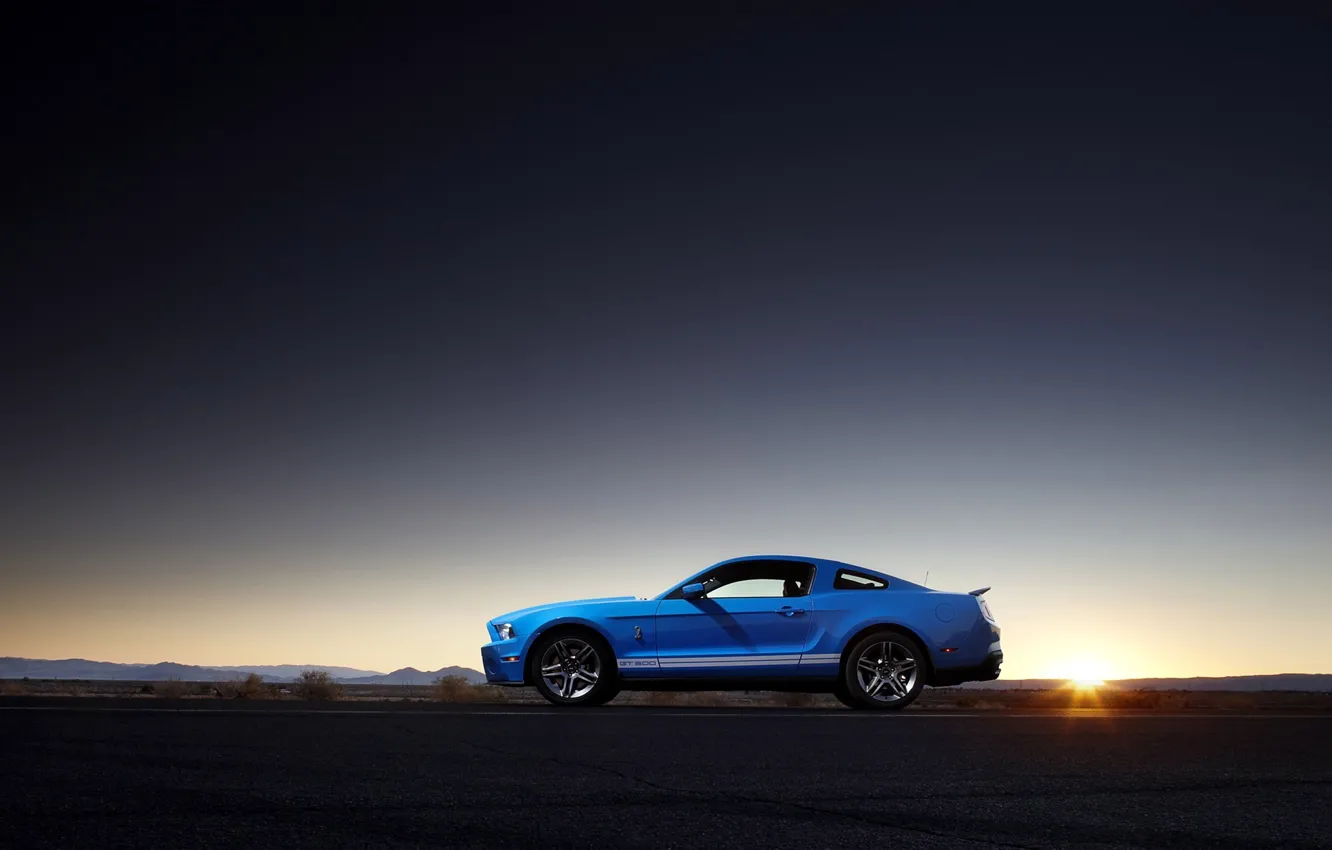 Photo wallpaper machine, photo, landscapes, sunsets, ford shelby gt500 cars, Ford Shelby