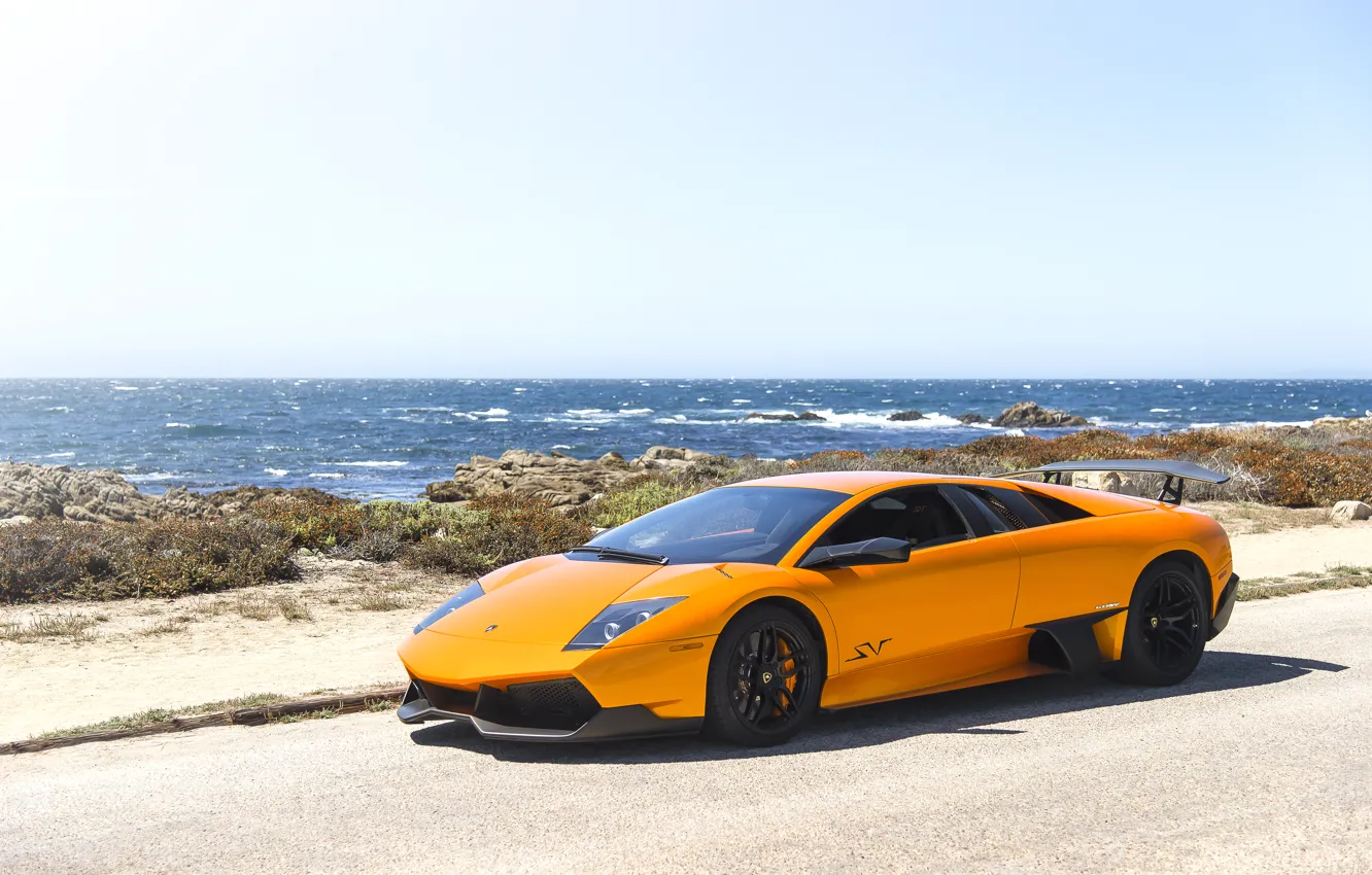Photo wallpaper Lamborghini, Orange, Murcielago, LP670-4