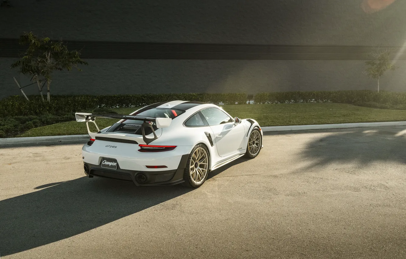 Photo wallpaper Porsche, White, 991, VAG, Rear, GT2RS