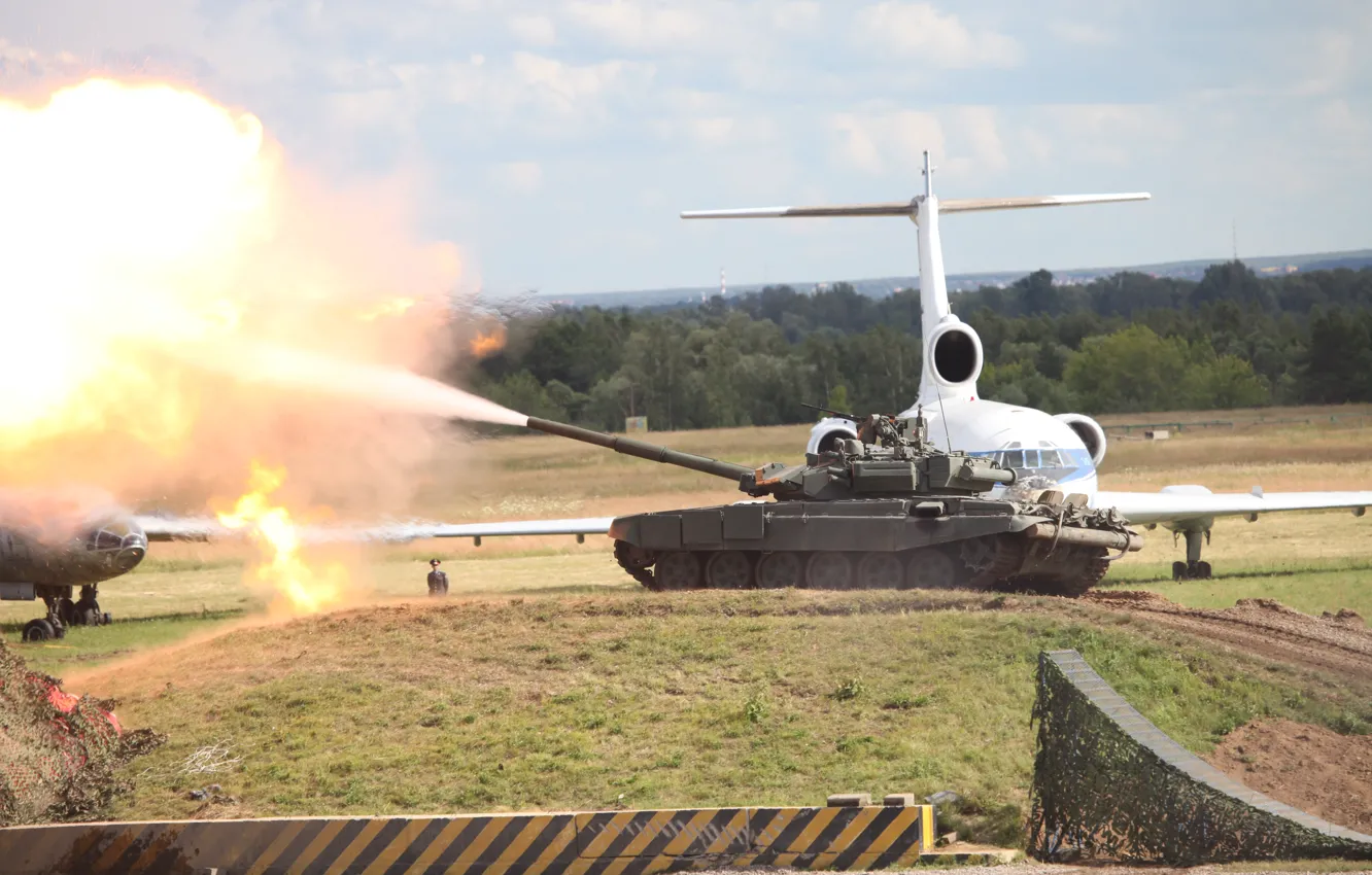 Photo wallpaper tank, Russia, Battle, T90