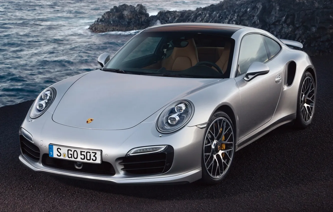 Photo wallpaper rocks, 911, Porsche, Porsche, the front, Turbo, turbo