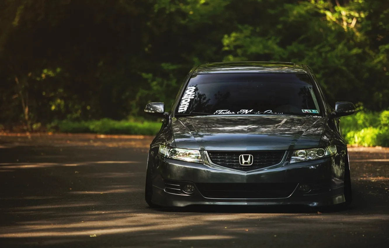 Photo wallpaper forest, before, Honda, Accord, stance, rotiform