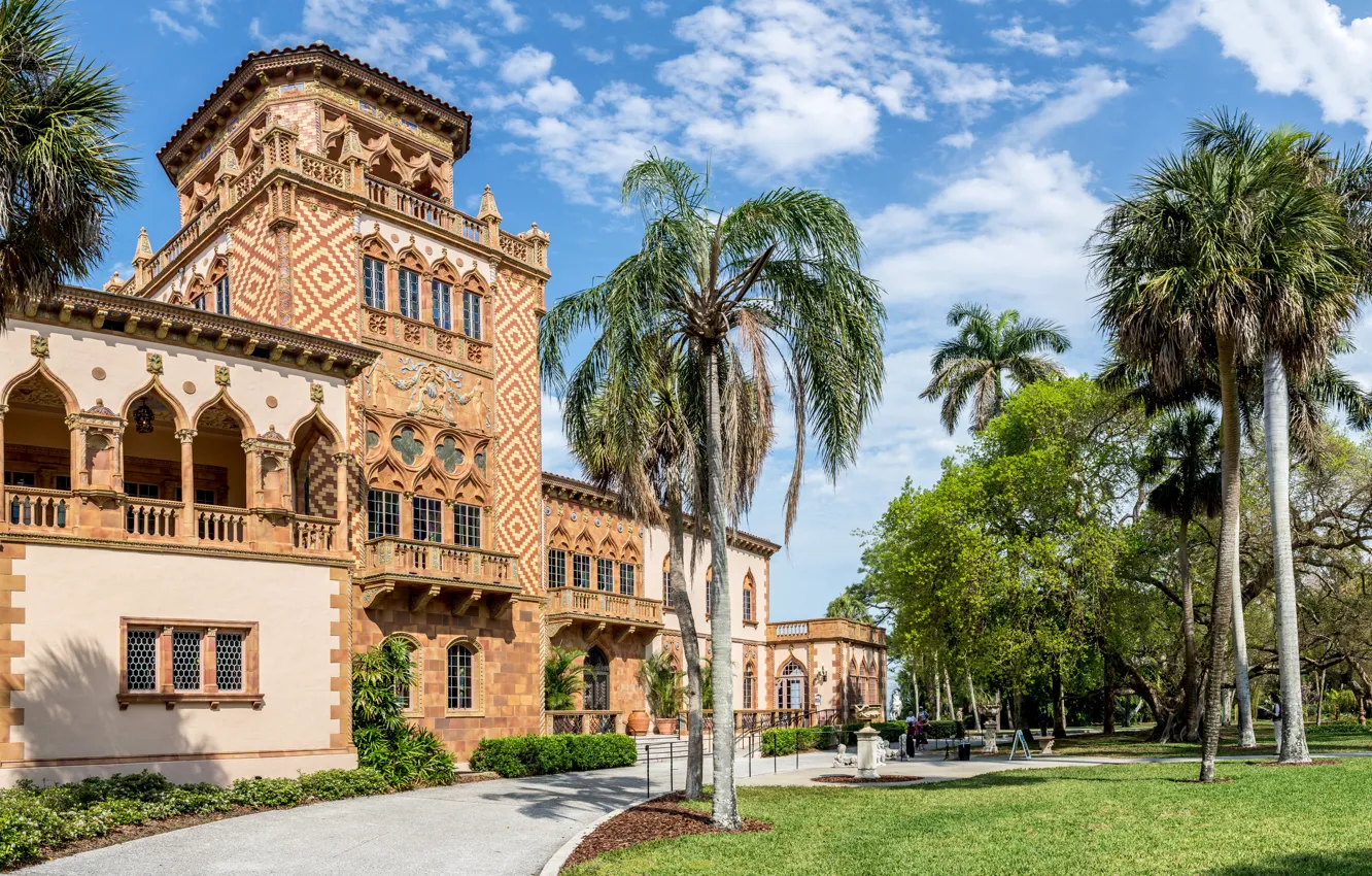 Photo wallpaper palm trees, India, beach, mansion, indian, Florida, Sarasota