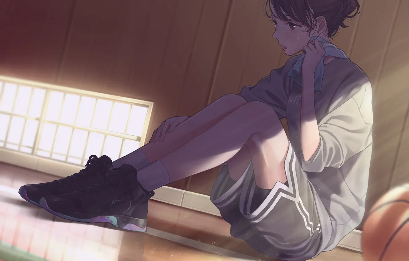 Photo wallpaper girl, room, sport