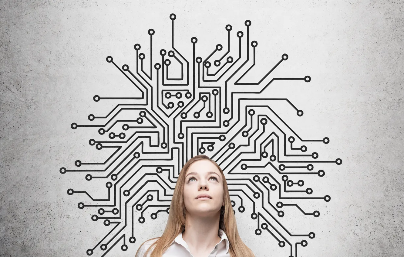 Photo wallpaper woman, mind, Intelligence, wit