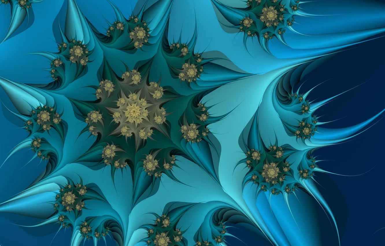 Photo wallpaper flower, blue, background, fractal
