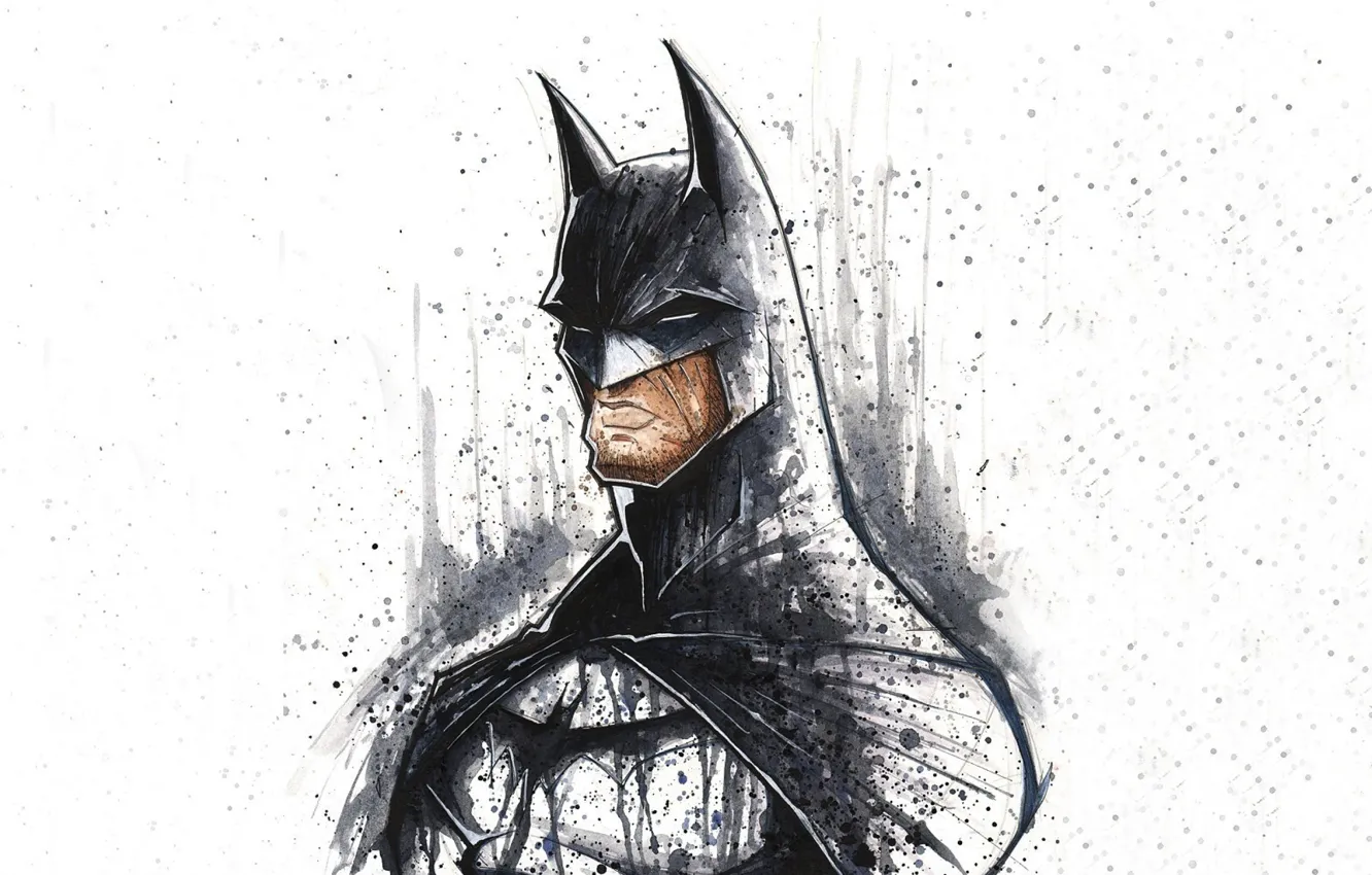 Photo wallpaper batman, art, minimalistic, dc comics, artwork, superheroes, white background