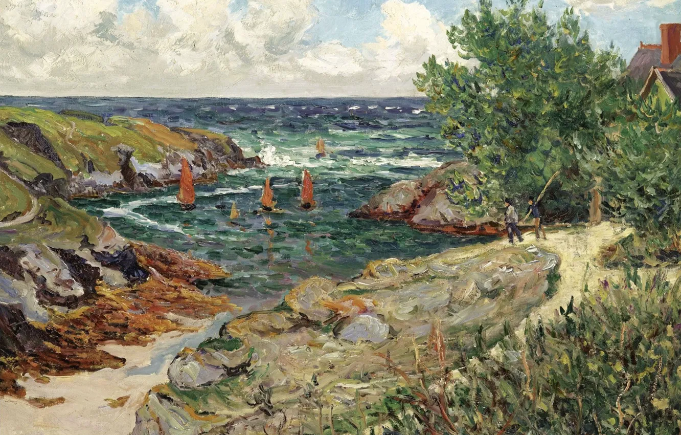 Photo wallpaper landscape, picture, 1909, Maxime Maufra, Maxim Mora, The Port of Goulphar. Belle-Ile-en-Mer