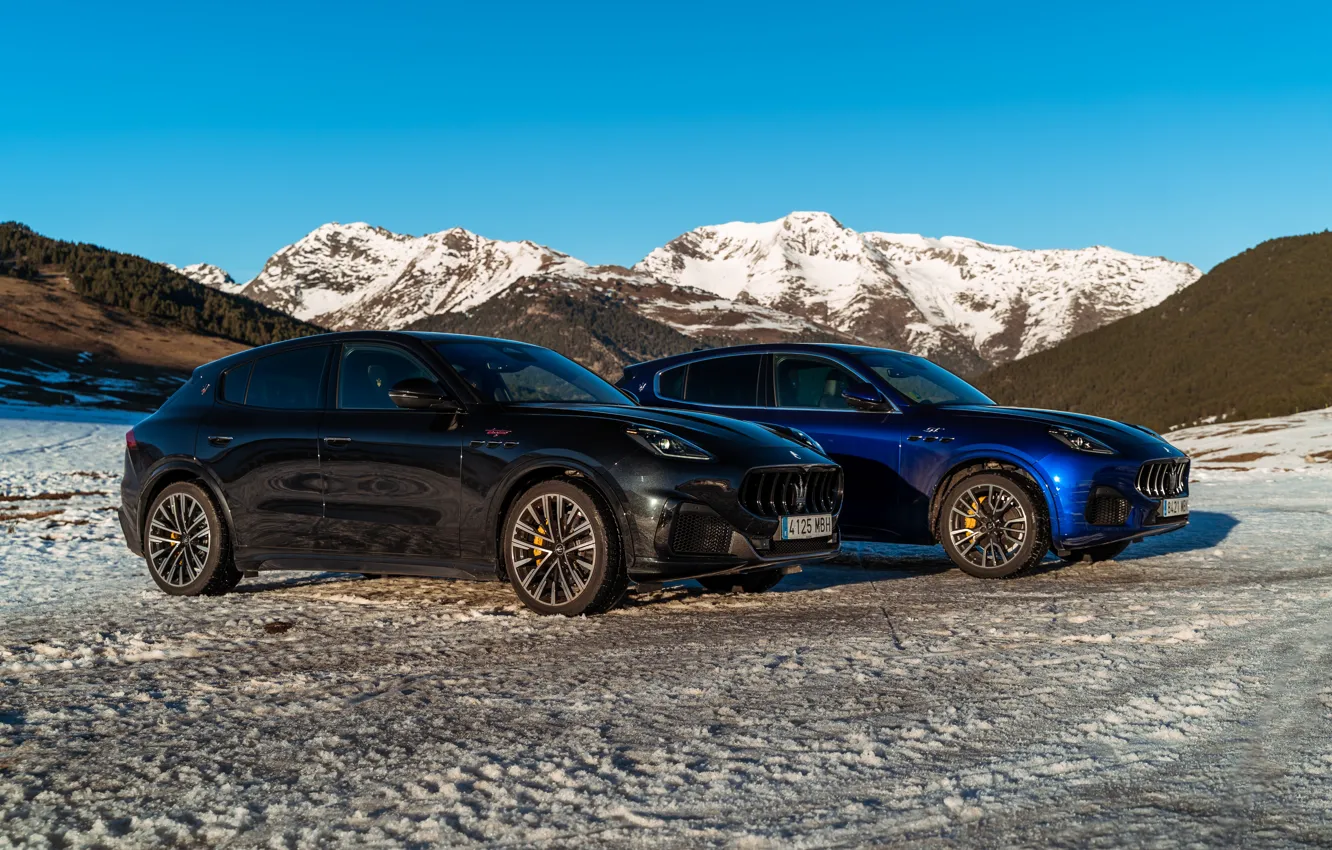 Photo wallpaper Maserati, black, blue, Grecale, Maserati Grecale