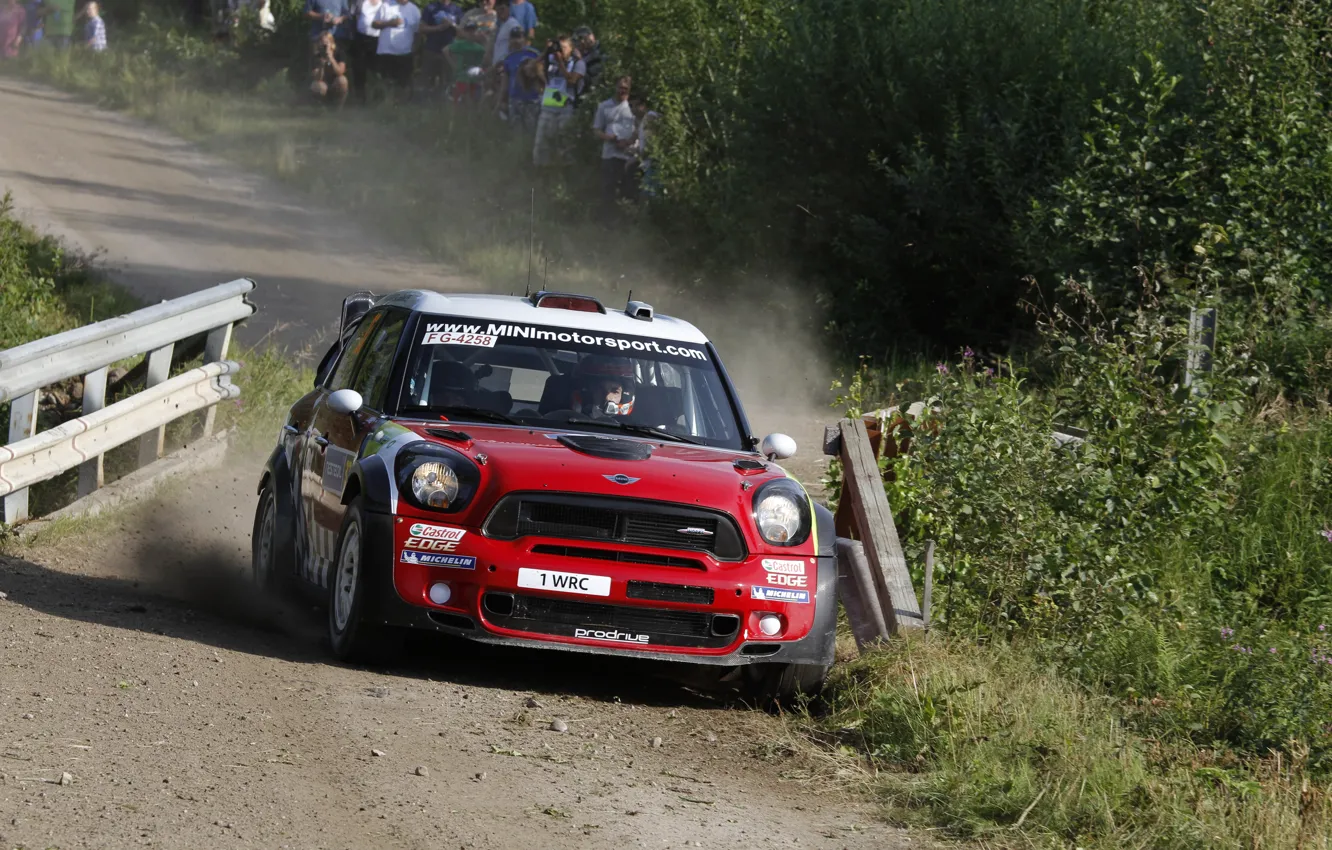 Photo wallpaper race, people, Mini, Mini Cooper, the front, Rally, Mini Cooper