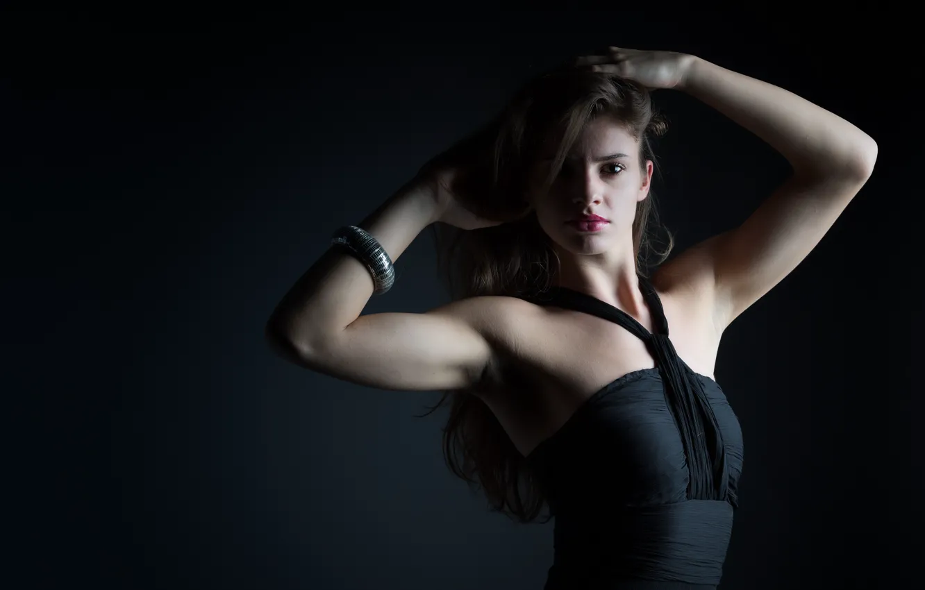 Photo wallpaper look, face, background, model, Veronica