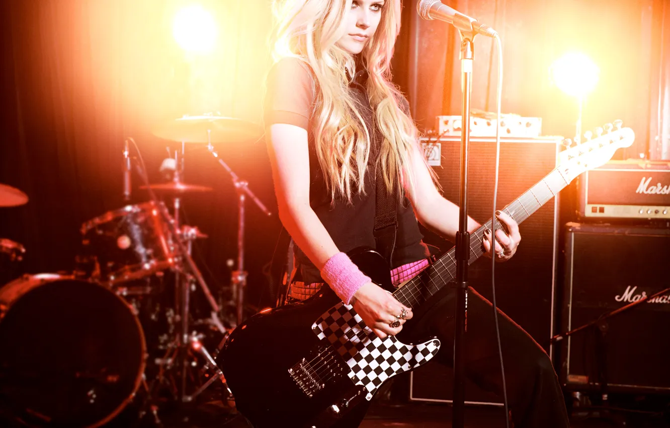 Photo wallpaper guitar, blonde, Avril Lavigne, avril lavigne