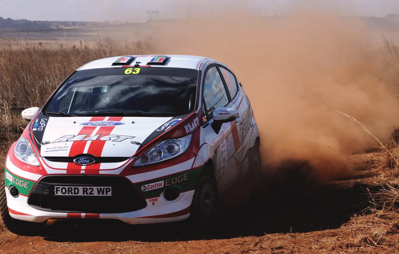 Photo wallpaper machine, race, sport, Ford, dust, day, The hood, WRC