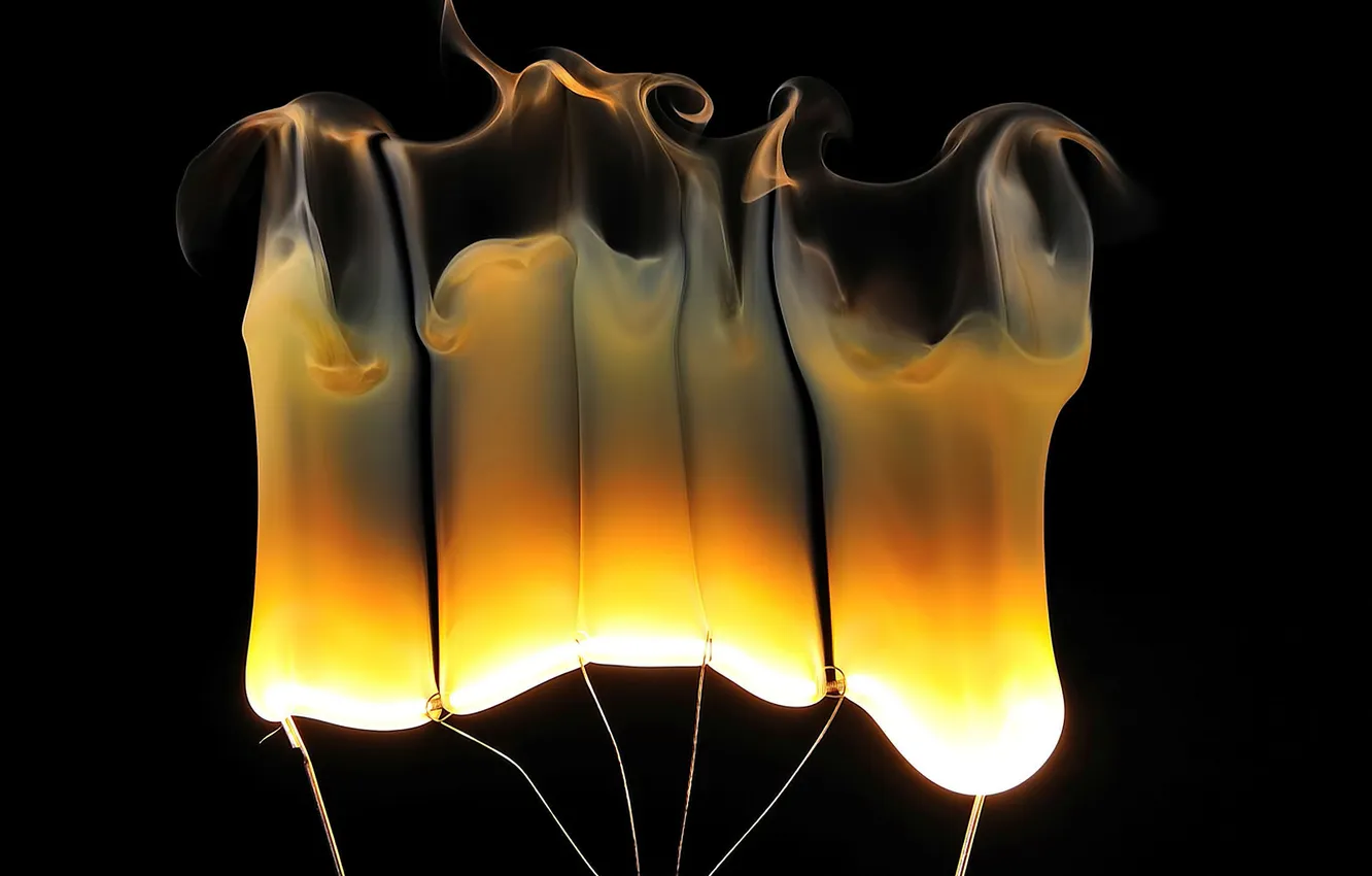 Photo wallpaper lights, smoke, lamp, spiral