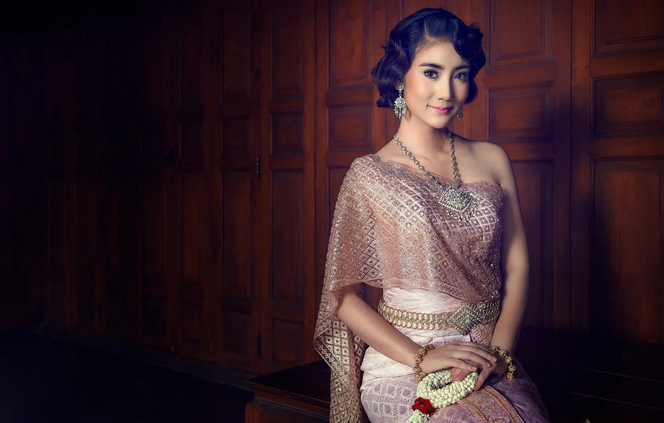 Photo wallpaper style, dress, hairstyle, Asian