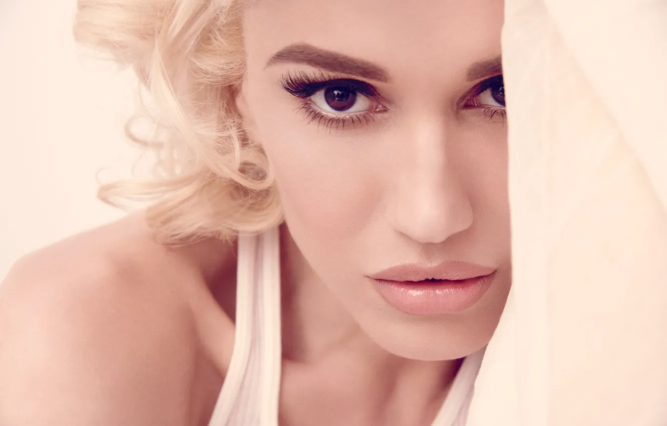 Photo wallpaper eyes, look, face, style, hair, blonde, lips, Gwen Stefani