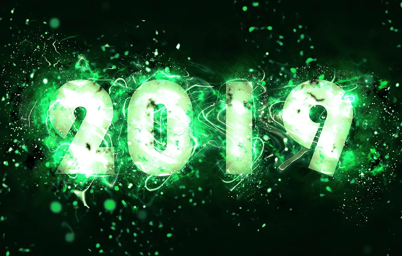 Photo wallpaper abstraction, green, New year, New Year, 2019