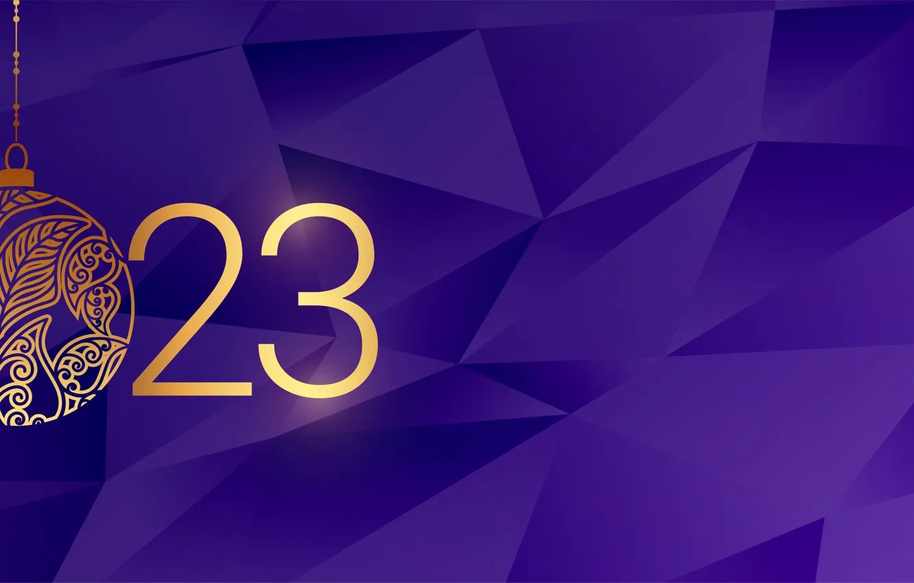 Photo wallpaper balls, pattern, new year, figures, pyramid, banner, gold, geometry