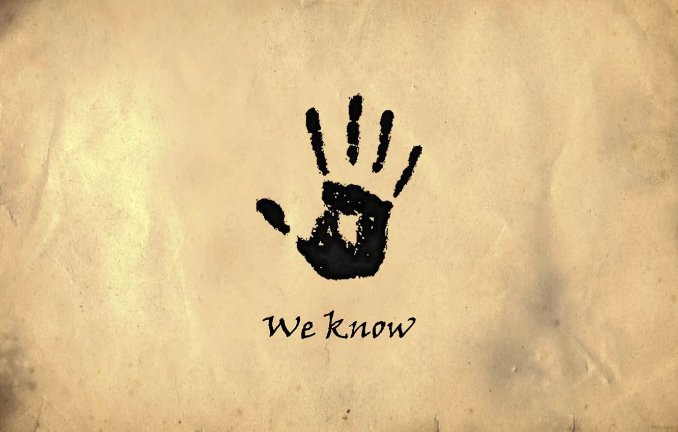 Photo wallpaper minimalism, palm, imprint, Skyrim, dark brotherhood, the dark brotherhood, we know, we know