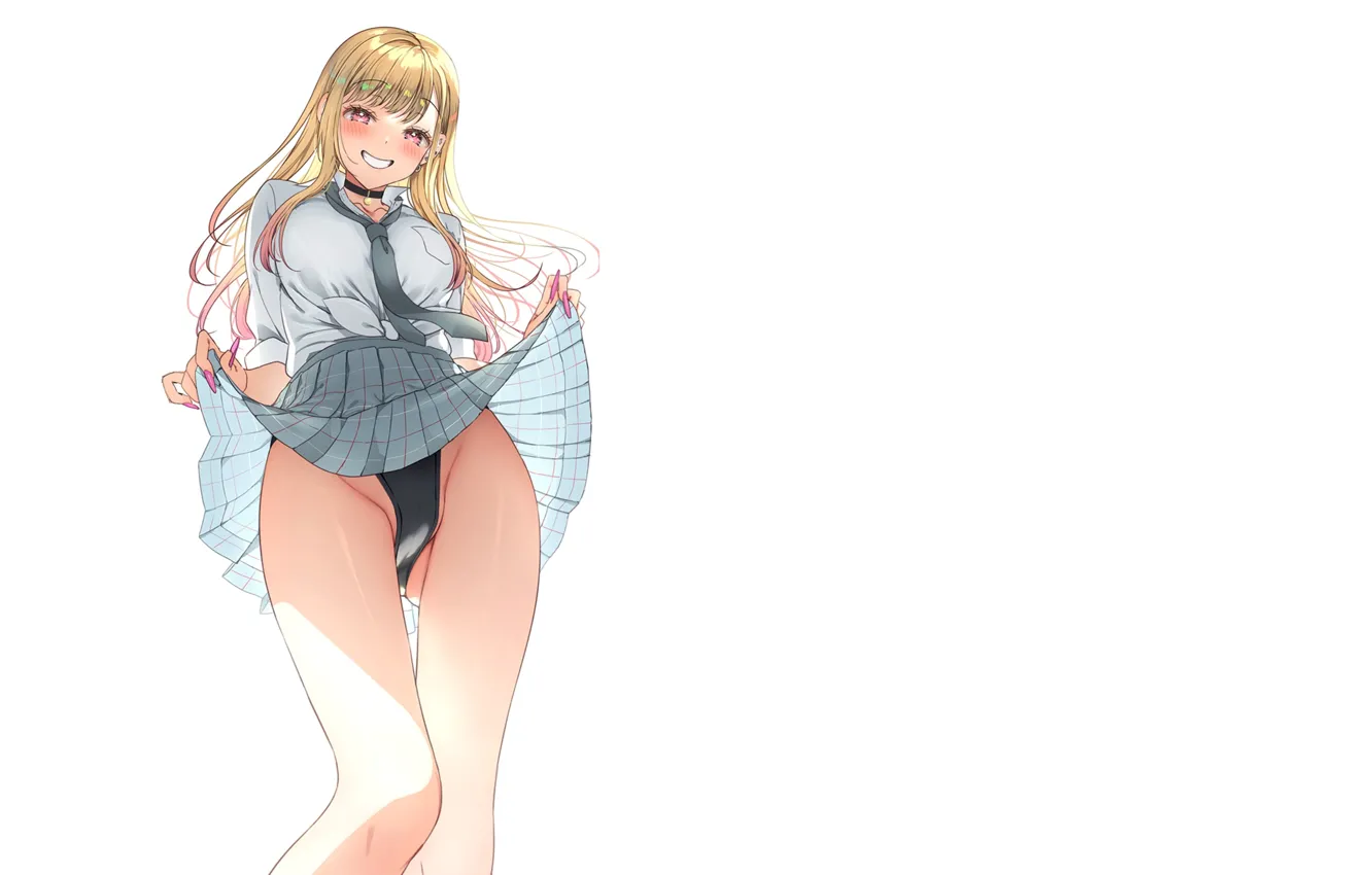 Photo wallpaper anime, panties, upskirt, kitagawa, girl, hot, babe, highschool