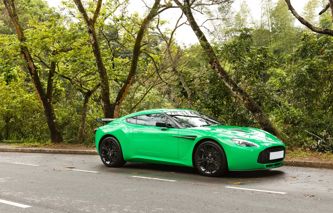 Photo wallpaper green, aston martin, v12, zagato