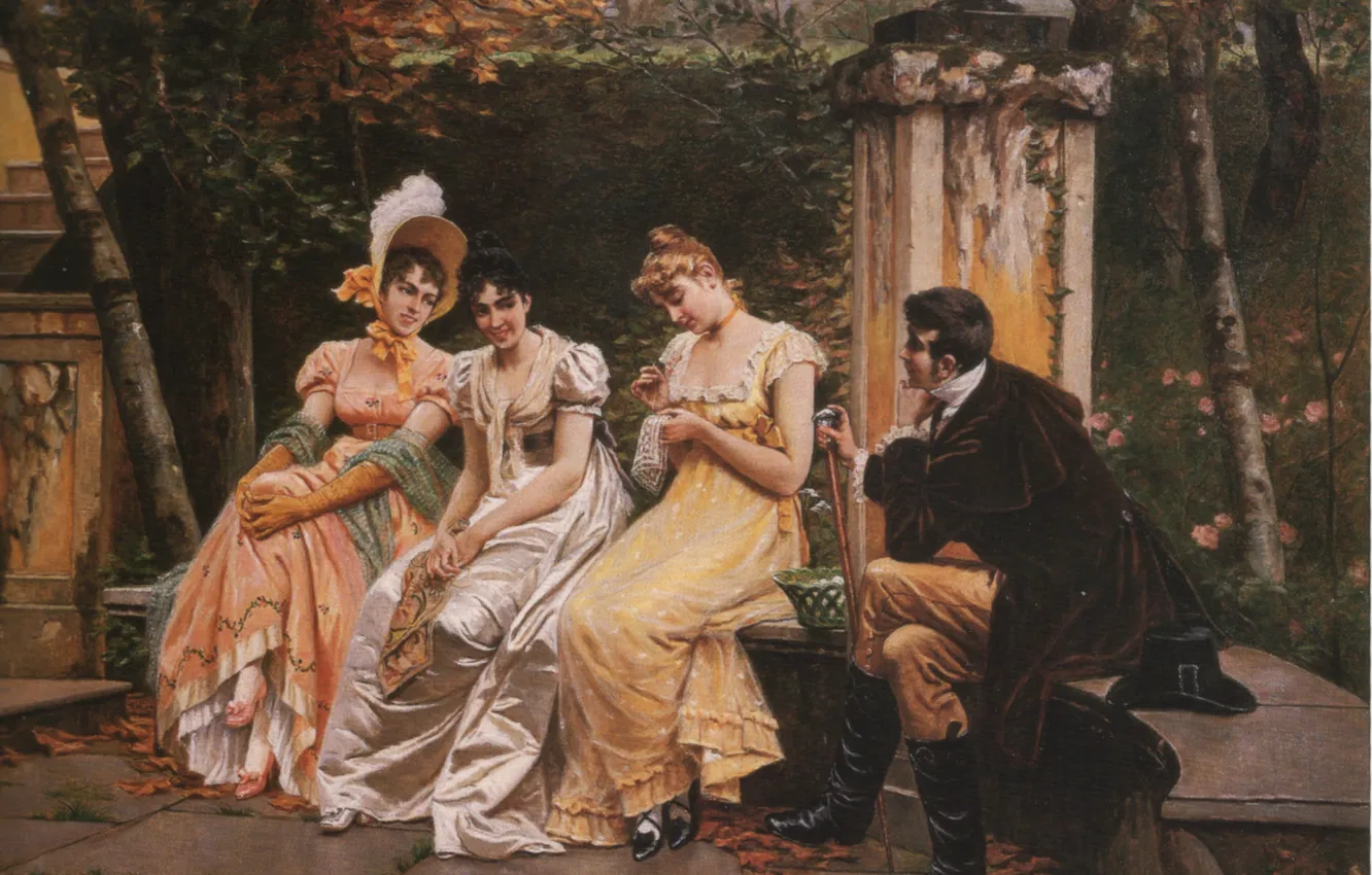 Photo wallpaper guy and three ladies, BGiuliano, The Suitor