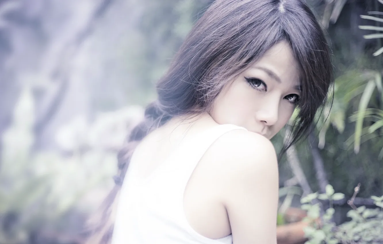 Photo wallpaper girl, portrait, Asian