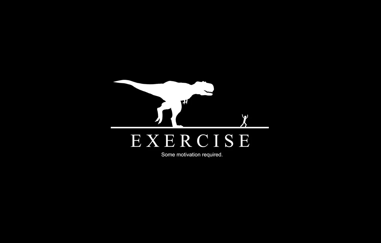 Photo wallpaper dinosaur, exercise, motivation