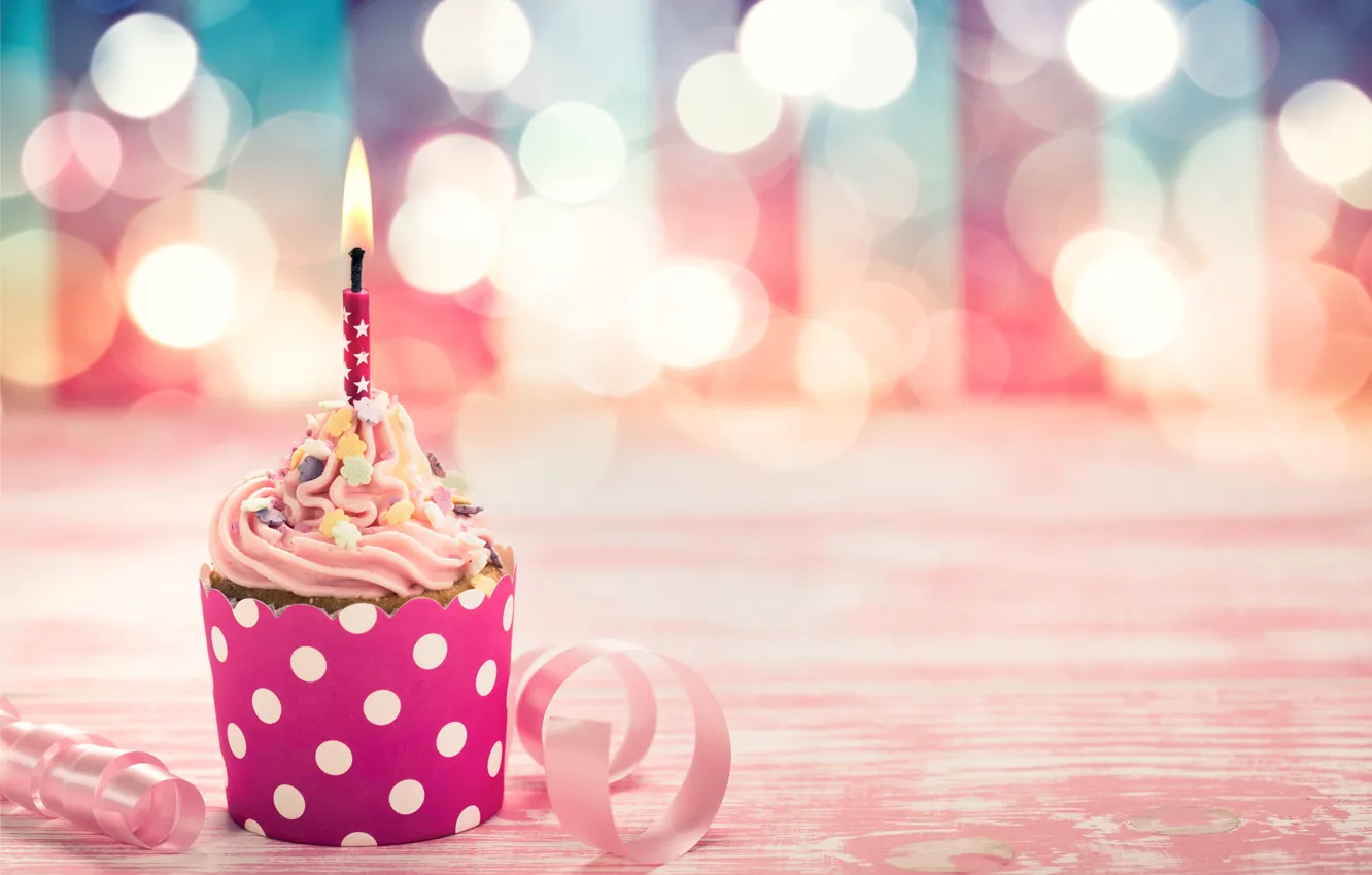 Photo wallpaper candles, cake, cake, Happy Birthday, cupcake, celebration, decoration, candle