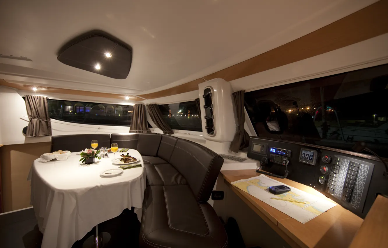 Photo wallpaper design, style, interior, yacht, Suite, dining room