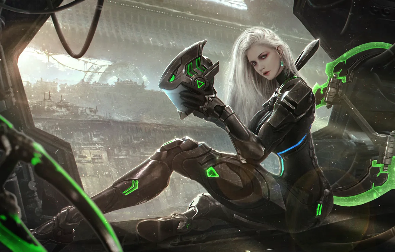 Photo wallpaper girl, style, fiction, figure, blonde, costume, girl, fighter