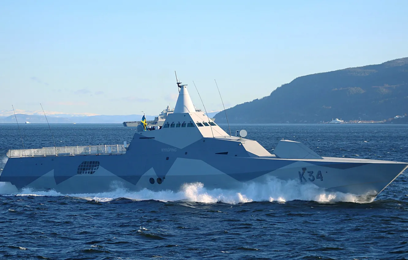 Photo wallpaper sea, Navy, Sweden, к34