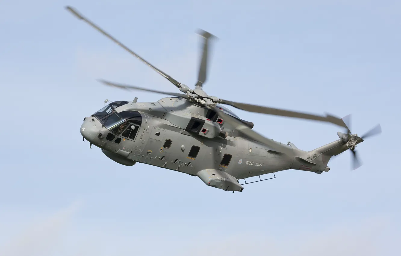 Photo wallpaper flight, helicopter, multipurpose, Merlin HM1