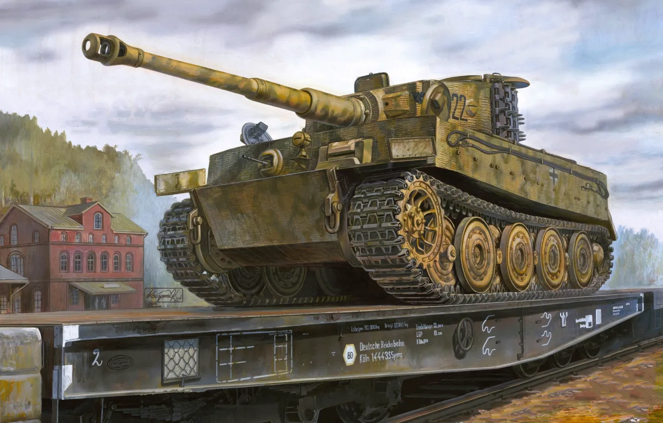 Photo wallpaper war, art, ww2, german tank, panzerkampfwagen, tank, tiger tank, tanks Vl