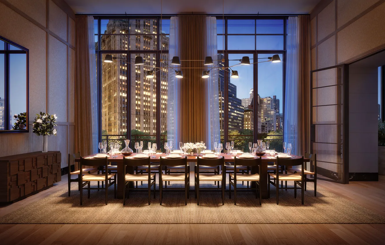 Photo wallpaper interior, megapolis, New York, dining room, Banquet hall, 25 Park Row in Financial District