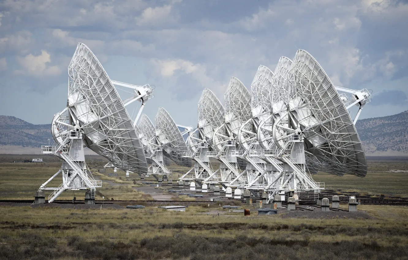 Photo wallpaper the sky, antenna, New Mexico, technology, radio telescope