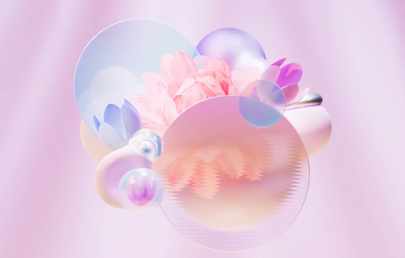 Photo wallpaper figure, DESIGNS, floral, pastel colors, pastel colors, floral patterns