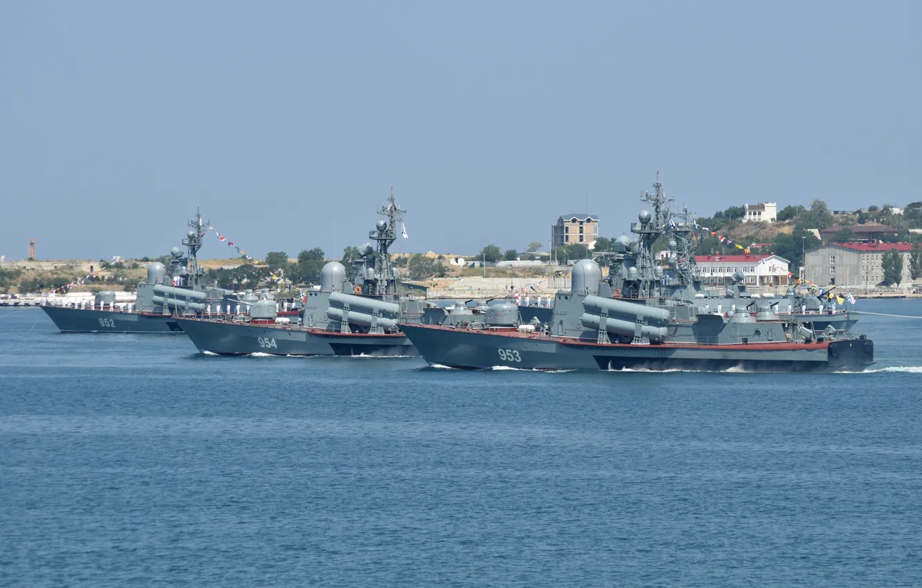 Photo wallpaper parade, Navy, Sevastopol, rocket ships
