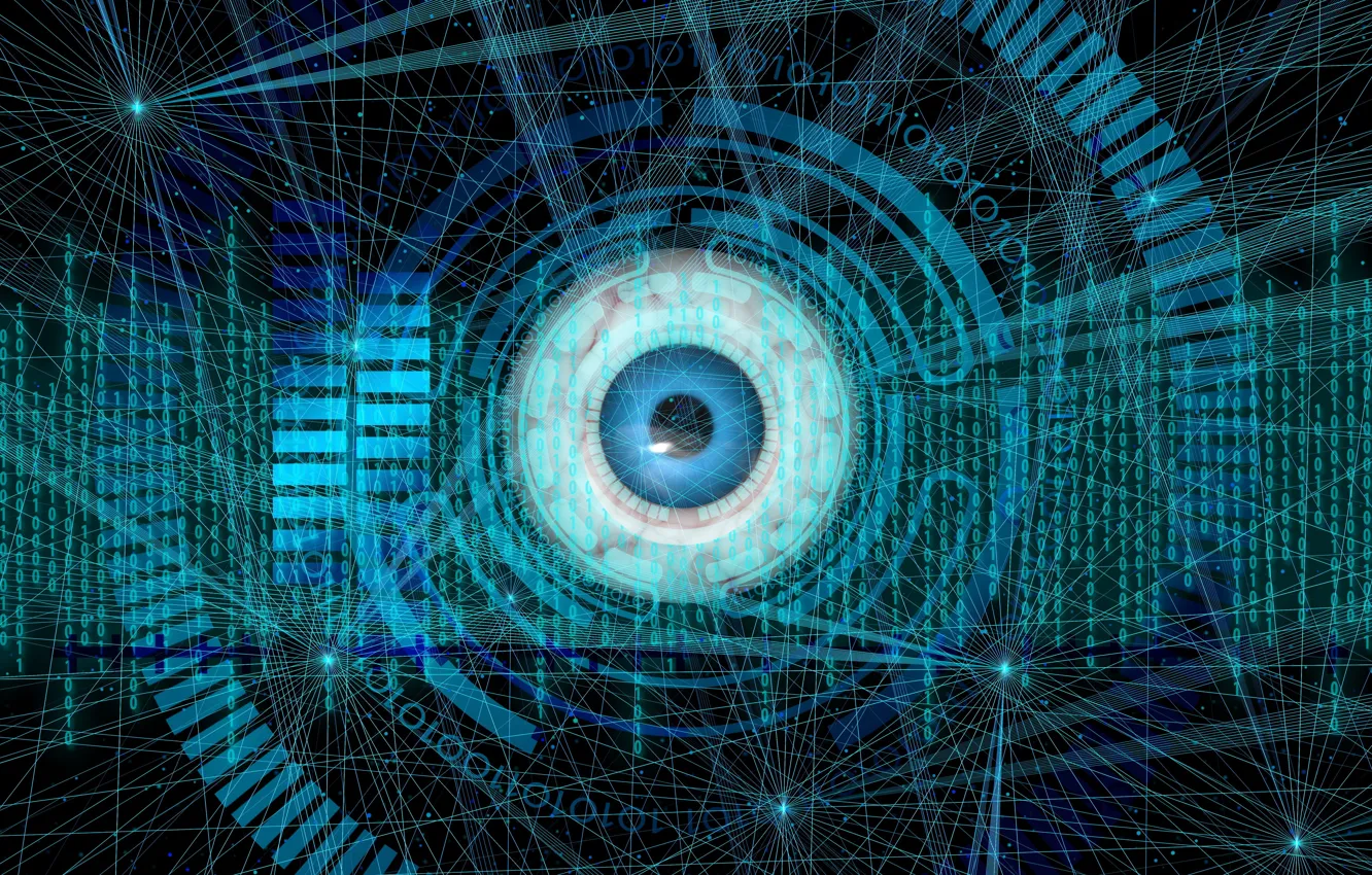 Photo wallpaper eyes, digitization, Digital Technology, digitalization, the iris