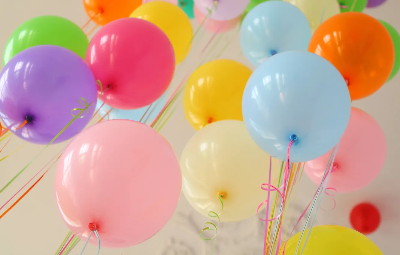 Photo wallpaper summer, happiness, balloons, stay, colorful, summer, happy, balloon