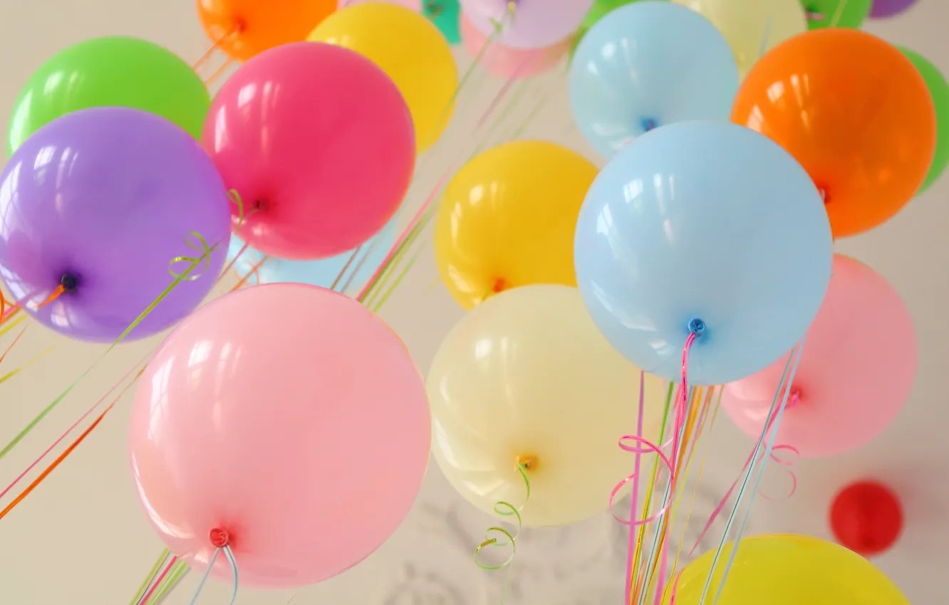 Photo wallpaper summer, happiness, balloons, stay, colorful, summer, Happy, balloon