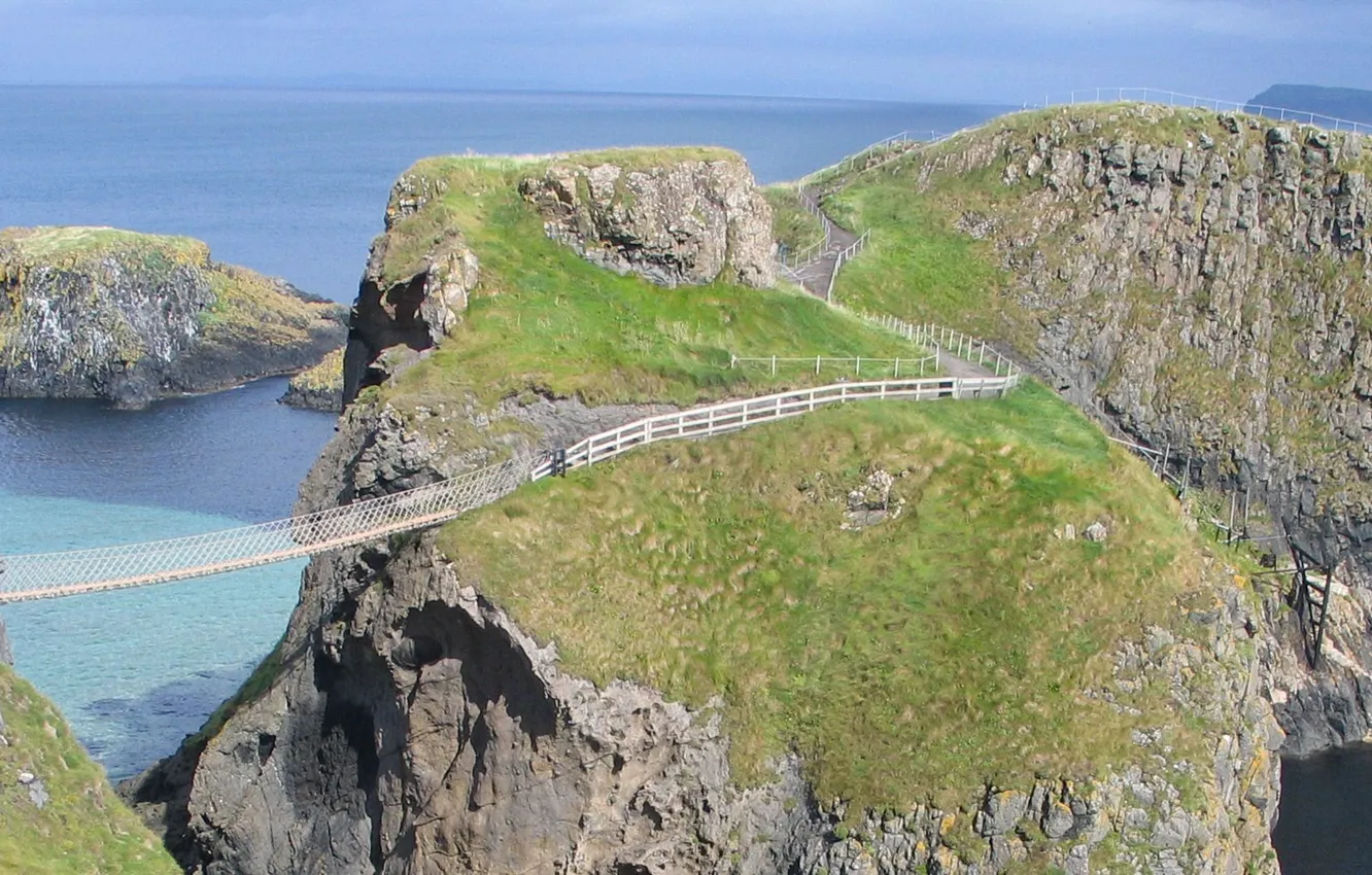 Photo wallpaper Sea, Bridge, Island