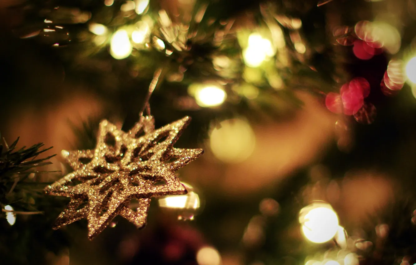 Photo wallpaper lights, mood, holiday, toys, tree, new year