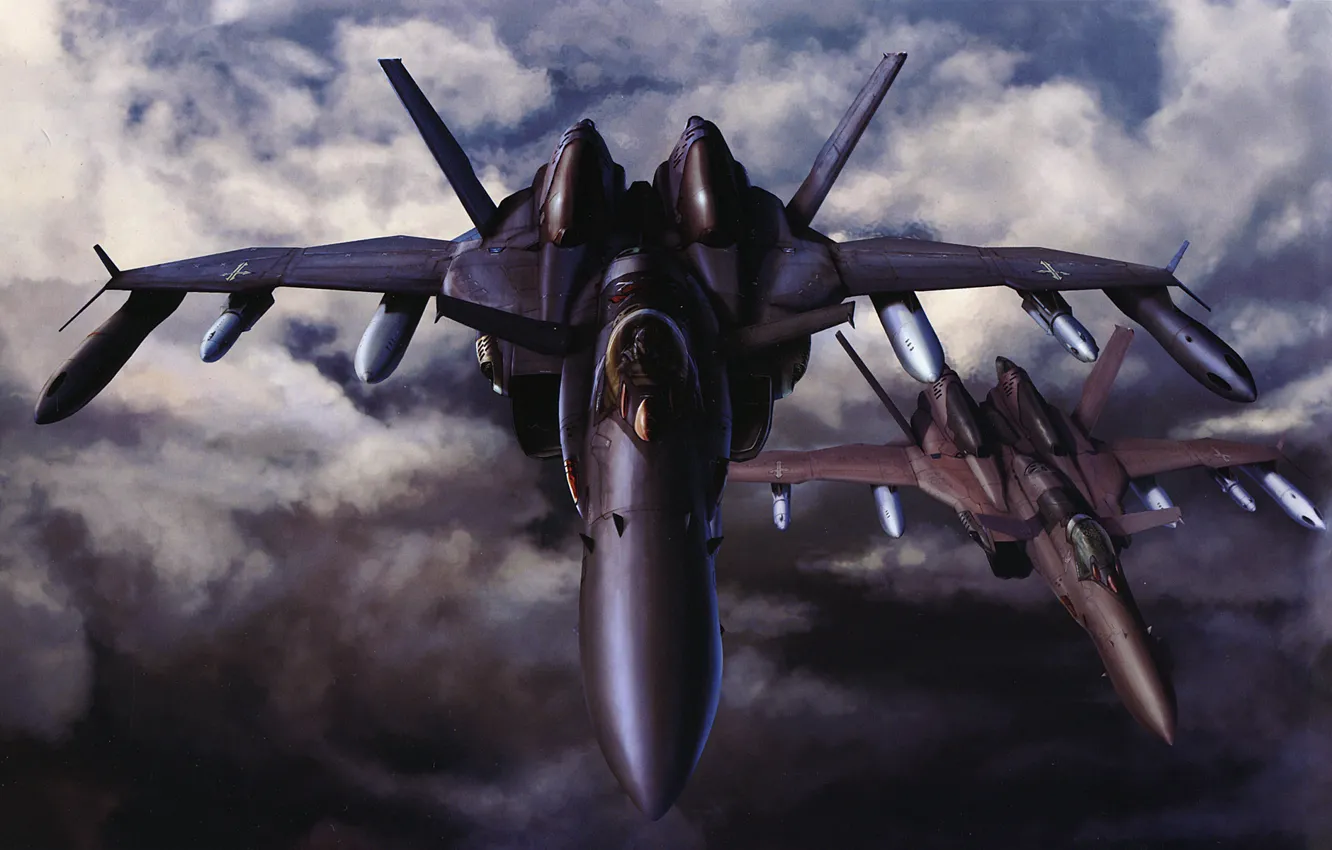 Photo wallpaper the sky, the plane, missiles, bomber
