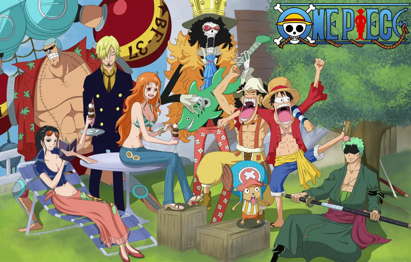 Photo wallpaper music, game, Chopper, One Piece, pirate, anime, Robin, asian