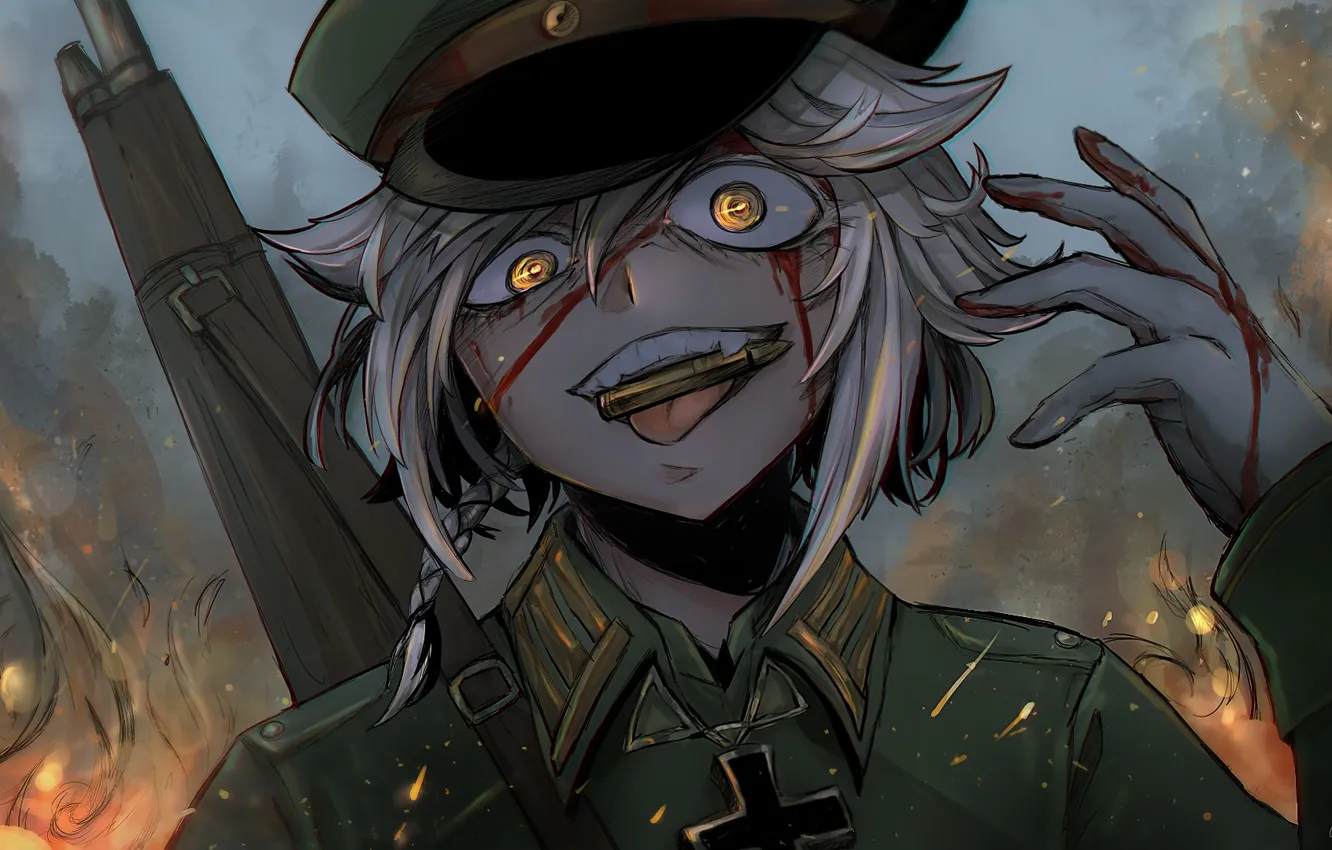 Photo wallpaper girl, cartridge, crazy, Youjo Senki, Tanya Is The Embodiment Of Evil