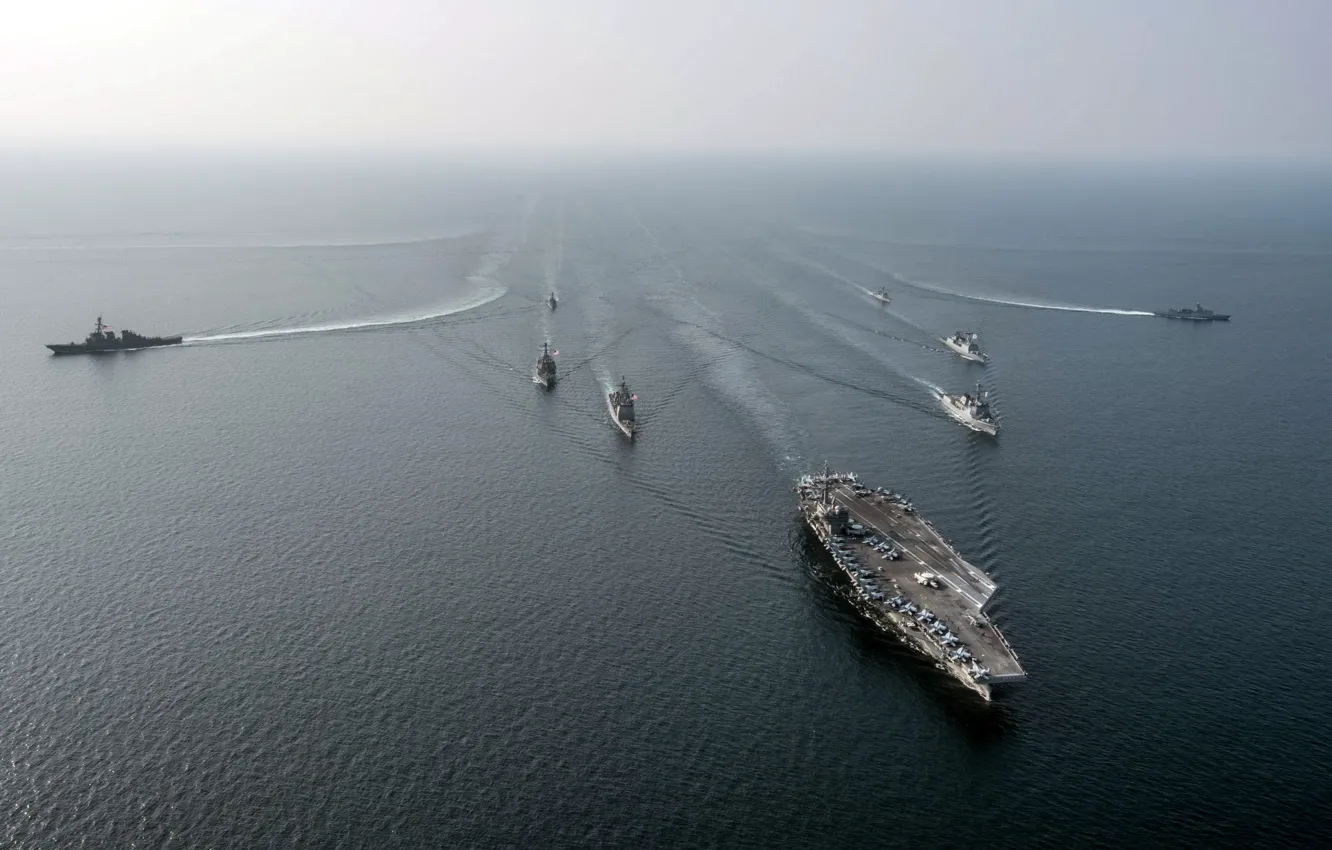 Photo wallpaper ship, USA, Navy, USS Ronald Reagan (CVN 76)