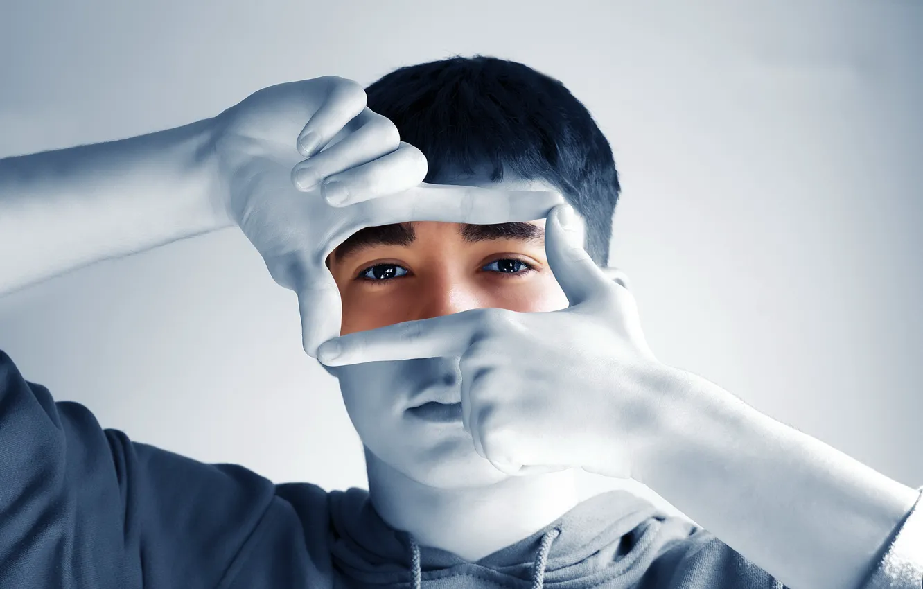 Photo wallpaper look, portrait, hands